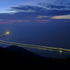 A twilight view of the bridge.